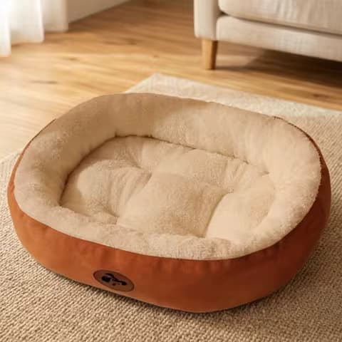 Cozy Oval Snuggle Pet Bed, Plush & Thickened Cat Bed Warm and ...