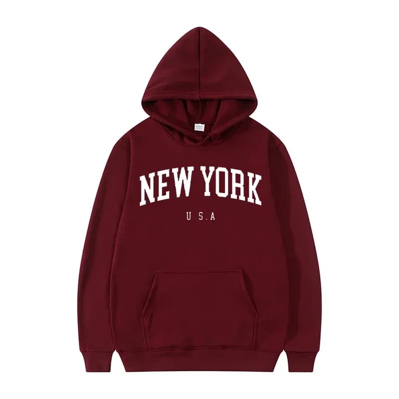 Men Women New York U.S.A City Hoodies Fashion Letter Printed Graphic Sweatshi...