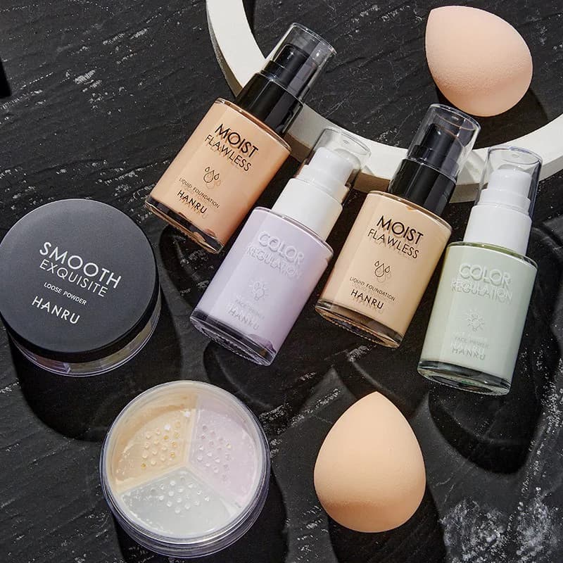 Base and makeup set, 4-piece combo pack, concealer foundation primer loose po...
