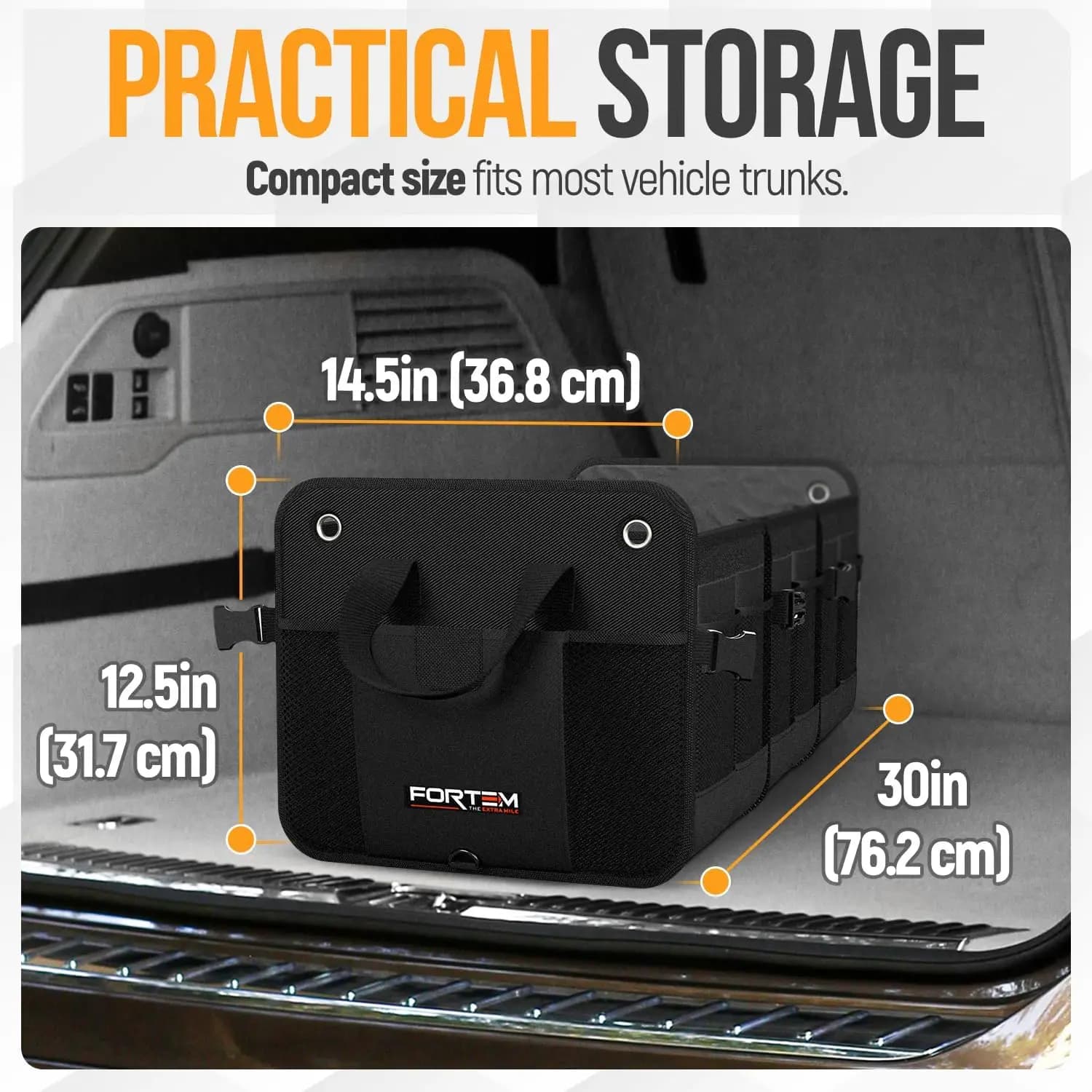 Car Trunk Organizer with Cooler, Collapsible Multi-Compartment, Non-Slip Bott...