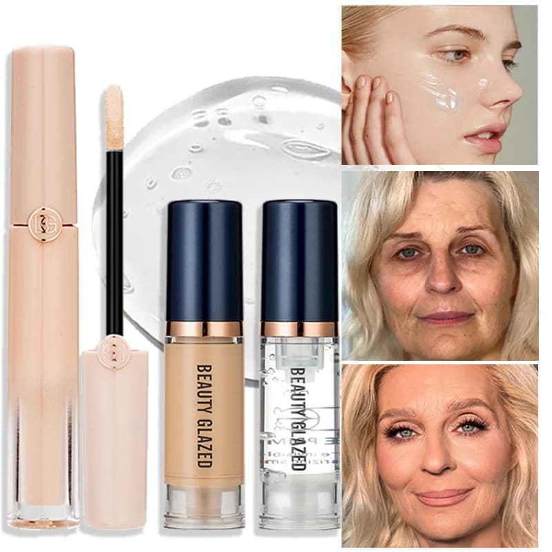 3pcs/set Travel Makeup Base Set – Moisturizing Primer, Full Cover Concealer &...