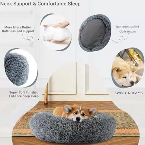 40 90cm 6 Sizes Round Pet Bed for Large Dog Bed Super Soft Cat...