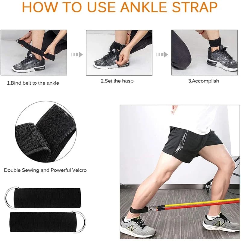11Pcs/Set Pull Rope TPE Resistance Bands Portable Fitness Equipment Elastic E...