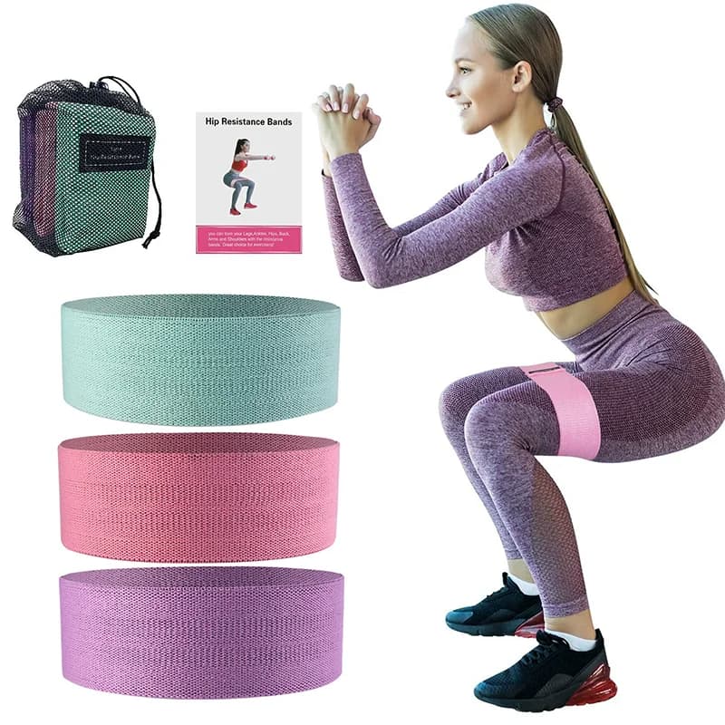 Fitness Elastic Bands Resistance Yoga Pilates Hip Circle Expander Gym Trainin...