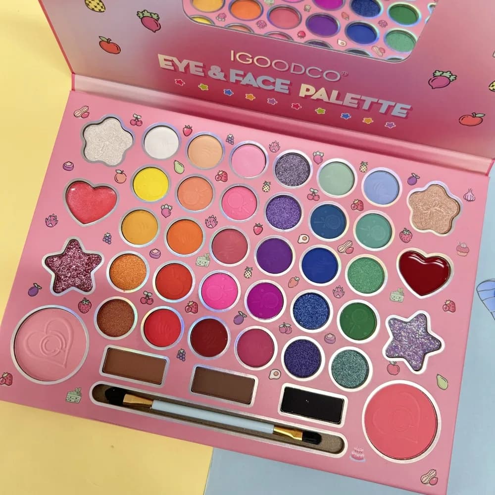 43-Color Book Eyeshadow Palette – 4-Layer Foldable All-in-One Makeup Kit, Mat...